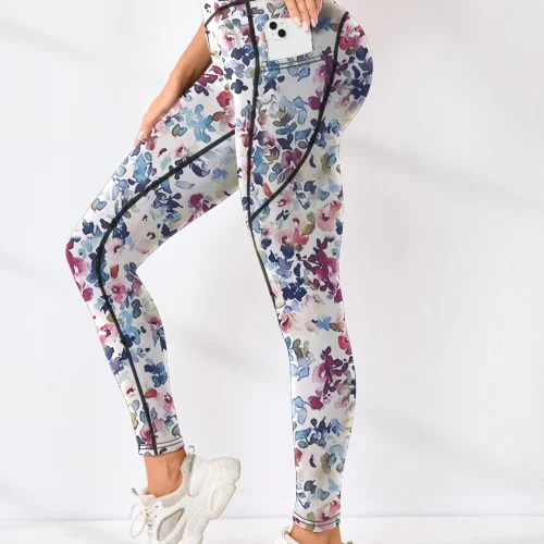 High Waist Printed Yoga Pants